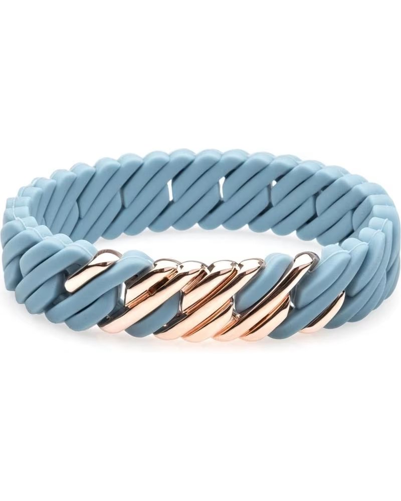 Pulsera The-rubz 15-100-514 de Cadena Eslabonada Azul con Cierre Dorado