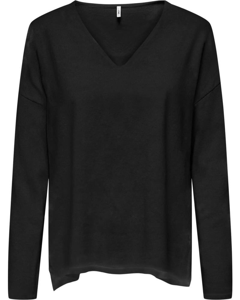 ONLY JERSEY V-NECK MUJER 15340735 NEGRO NEGRO