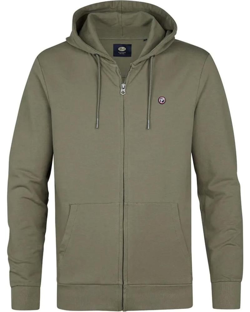 PETROL SUDADERA CON CAPUCHA SWH337 CREMALLERA COMPLETA VERDE VERDE