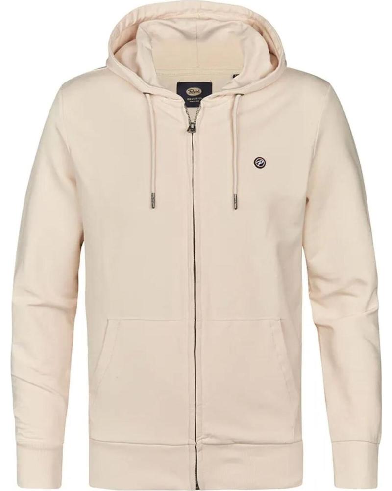 SUDADERA CON CAPUCHA Y CREMALLERA PETROL SWH337 BEIGE BEIGE
