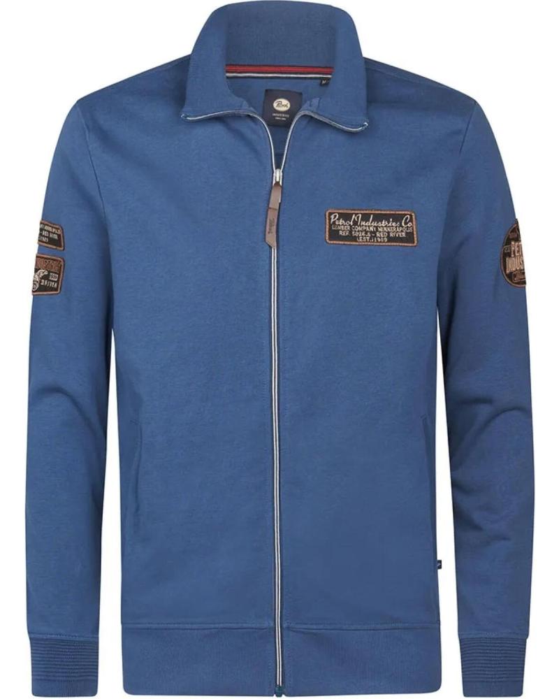 SUDADERA CON CREMALLERA PETROL SWC376 HOMBRE AZUL AZUL