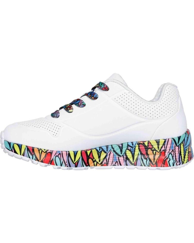 SKECHERS UNO LITE-SUBTLE LOVE ZAPATILLAS CASUAL MUJER BLANCO SUELA MULTICOLOR BLANCO
