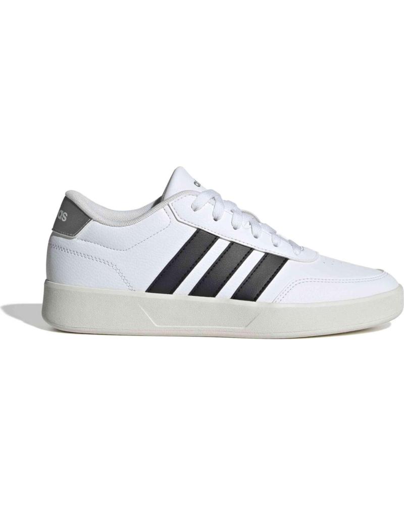 ZAPATILLAS ADIDAS BREAKNET 3.0 JR3559 BLANCAS RAYAS NEGRAS DETALLES PLATA NAN