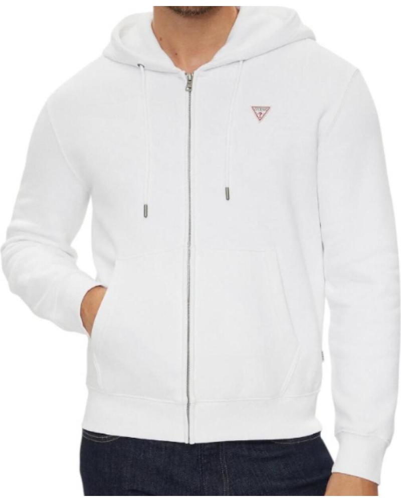 GUESS JEANS SUDADERA CON CREMALLERA Y CAPUCHA M4YQ28K9V31 BLANCO