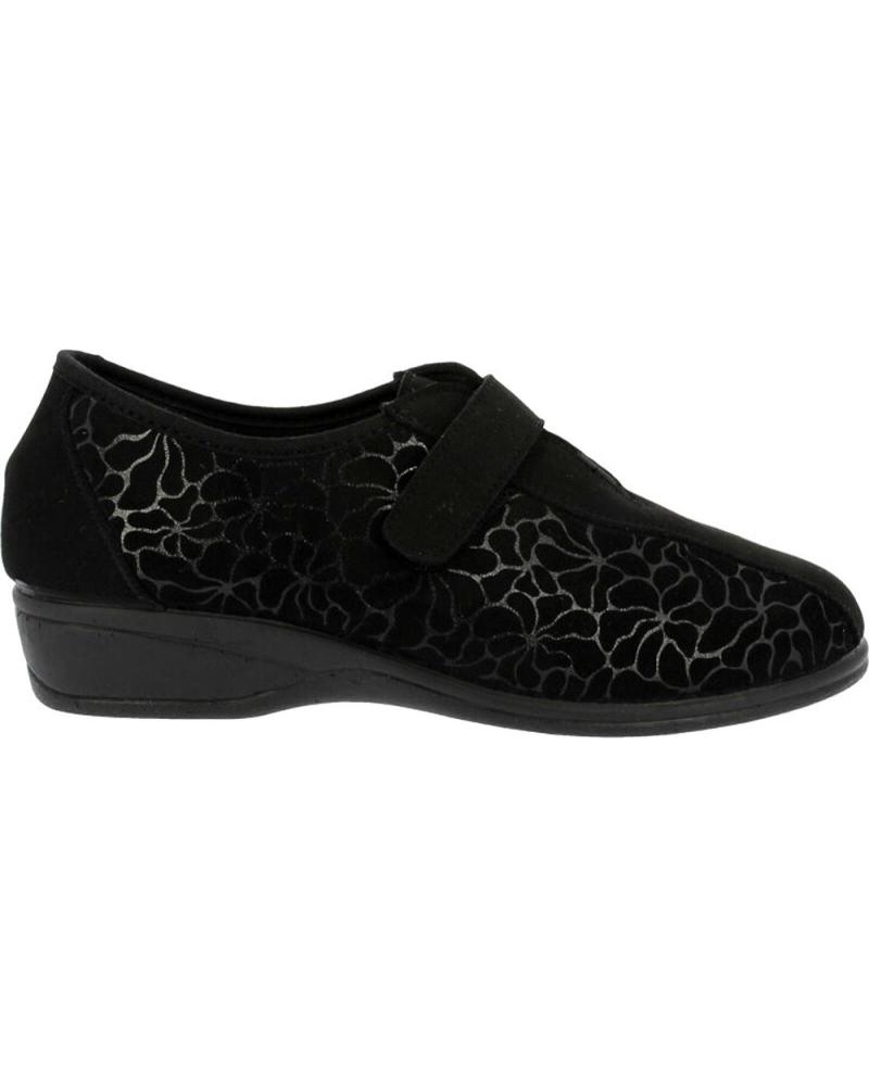 ZAPATILLAS CASUAL D'CUTILLAS MUJER MODELO 786A ESTAMPADO NEGRO CON VELCRO NEGRO