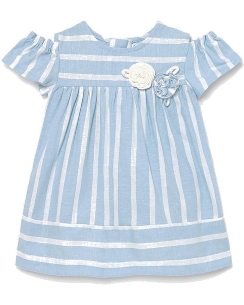 VESTIDO CASUAL MAYORAL A RAYAS CON FLORES PARA NIÑA AZUL