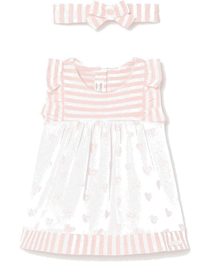 VESTIDO COMBINADO DE PUNTO MAYORAL PARA BEBÉ NIÑA ROSA