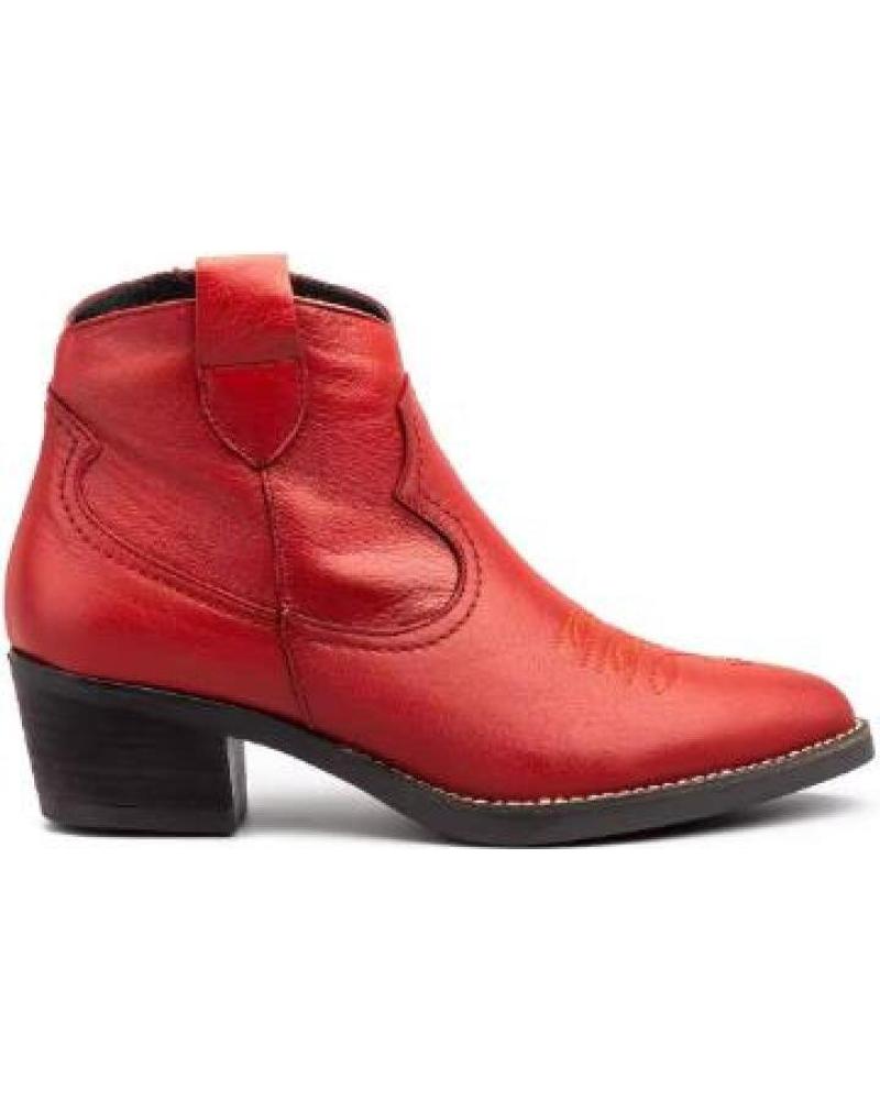 BOTINES COWBOY CAMPERO PIEL MUJER JAM MOD. ROJO ROJO