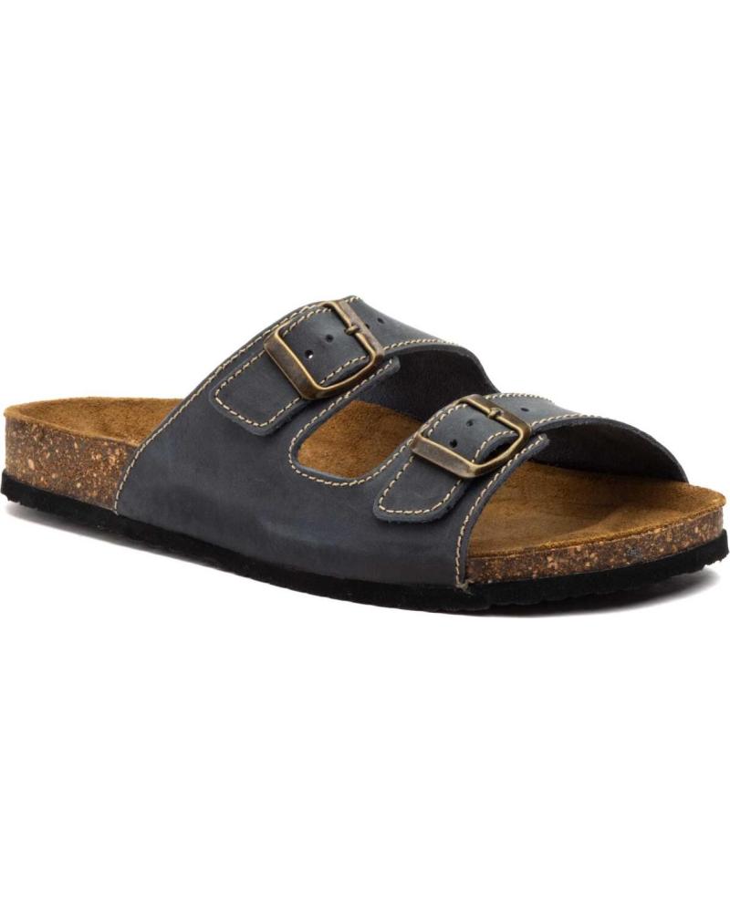 SANDALIA BIO PIEL HOMBRE JAM MODELO 7378 HEBILLAS AZUL AZUL