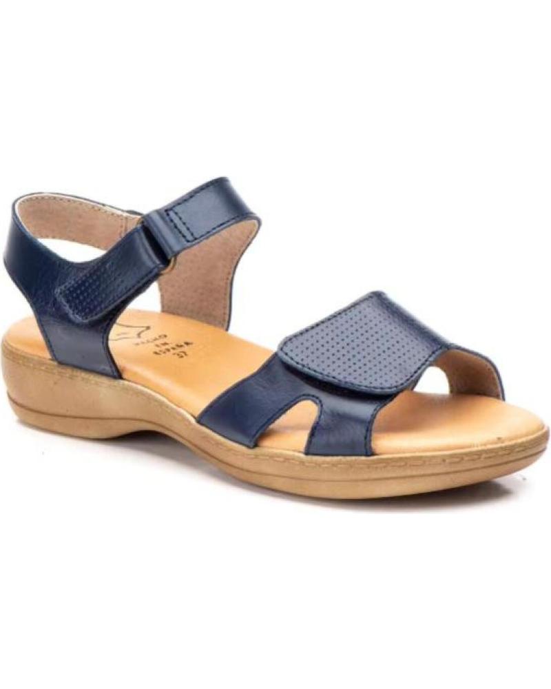 SANDALIAS ALTO ESTILO PARA MUJER CON VELCRO Y SUELA CÓMODA AZUL AZUL