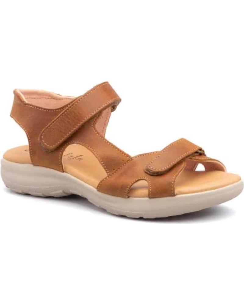 SANDALIAS PLANAS ALTO ESTILO CON DOBLE CIERRE DE VELCRO MARRÓN PARA MUJER MARRóN