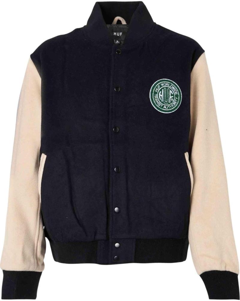 CHAQUETA VARSITY HUF HOMBRE AZUL MARINO Y BEIGE AZUL