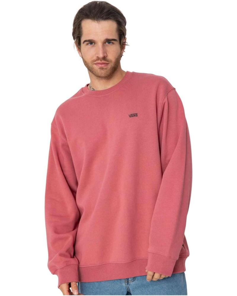 SUDADERA VANS LEFT CHEST II LOGO BORDADO LOOSE CREW ROSA ROSA