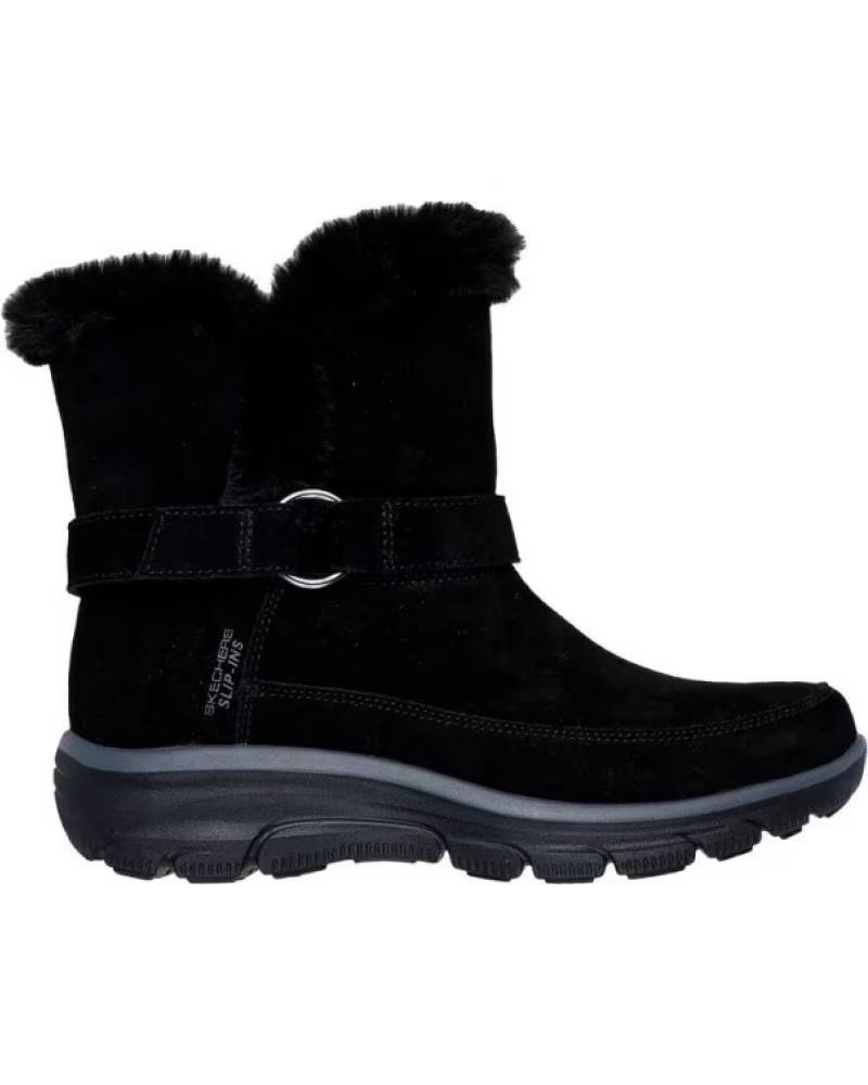 Skechers Easy Going Dreamers Luxe Vis Mujer Botas Negras Negro