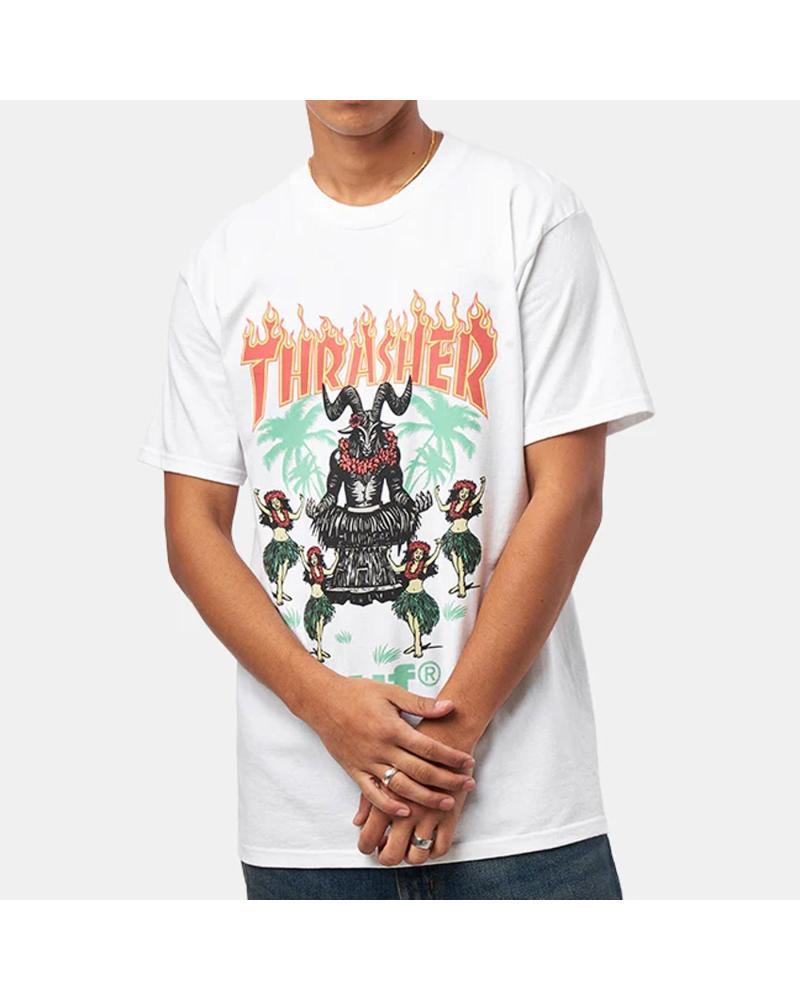 CAMISETA THRASHER X GOAT LUAU SS TEE - BLANCO NAN