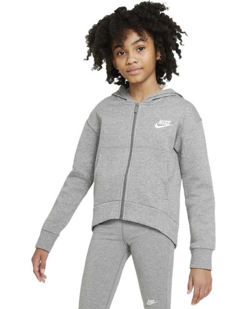 CHAQUETA CON CAPUCHA NIKE PARA NIÑA GRIS