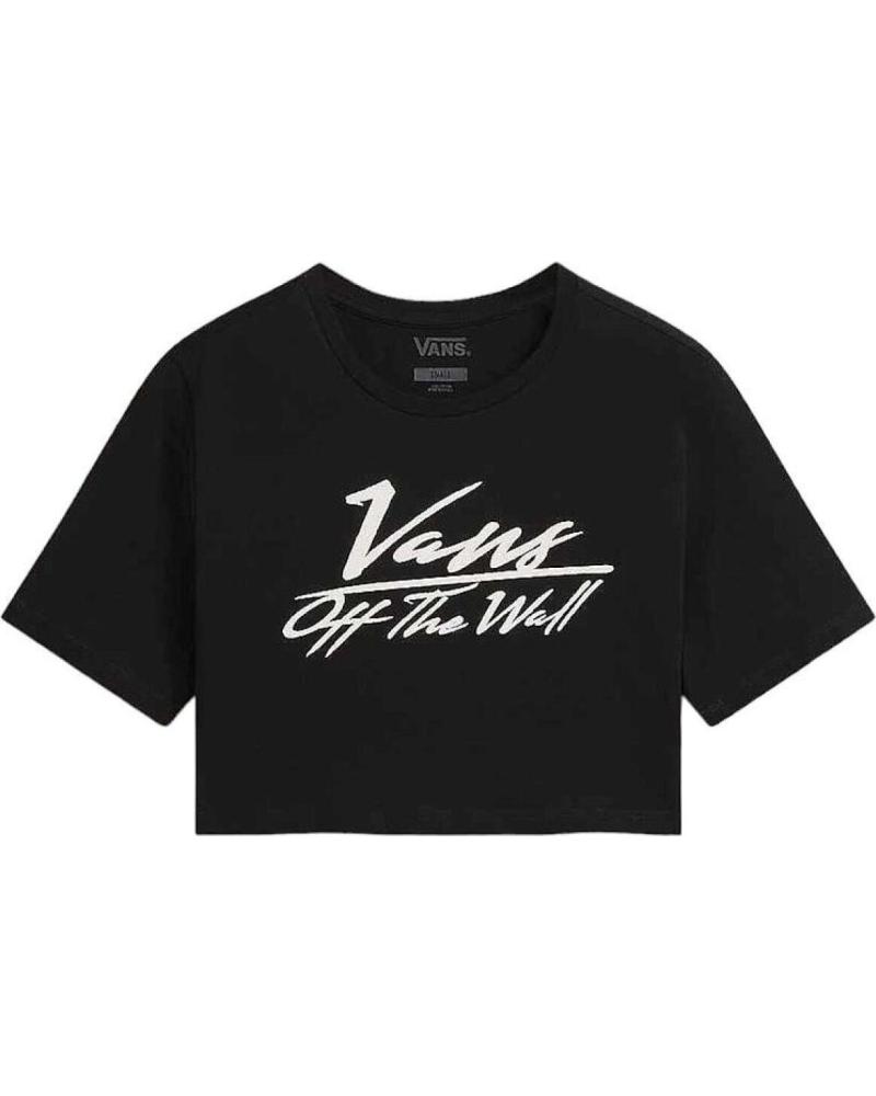 CAMISETA CROP VANS GO ANYPLACE CREW CROP II NEGRA MUJER NEGRO
