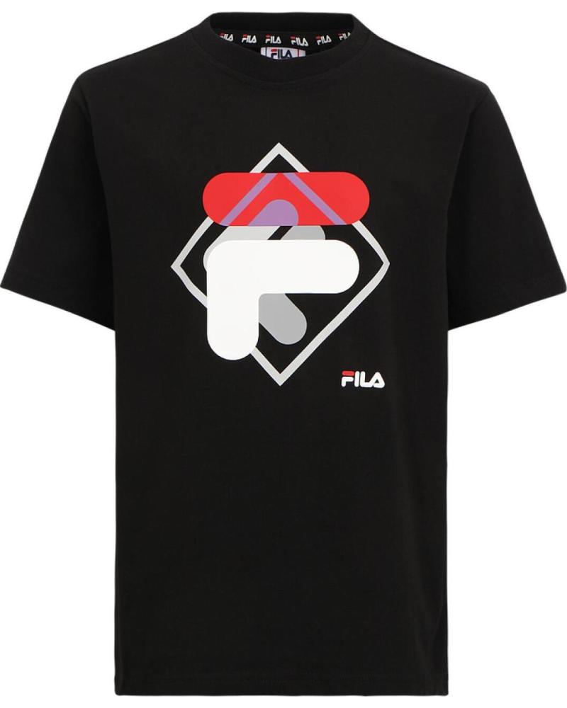 CAMISETA FILA NIÑO FAT0340 LOGO NEGRO NEGRO