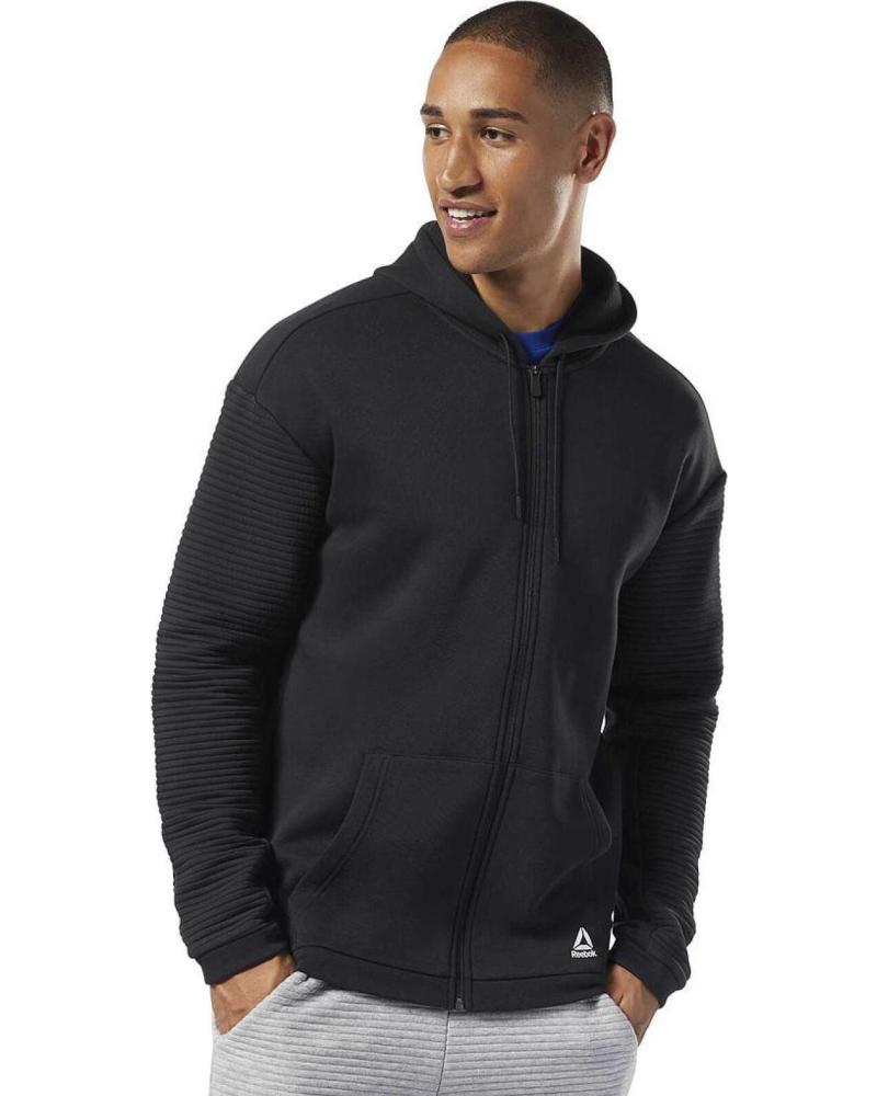 SUDADERA REEBOK WOR FLEECE FZ HOOD EC0900 NEGRO