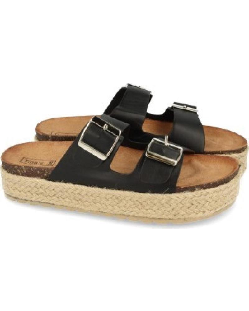 SANDALIAS DE DEDO SPORT3PUNTO0 CON DOBLE HEBILLA Y PLATAFORMA NEGRA VARIOS COLORES