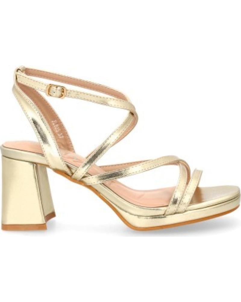 SANDALIAS DE DEDO SPORT3PUNTO0 JL895 CON TACÓN BLOQUE DORADO VARIOS COLORES