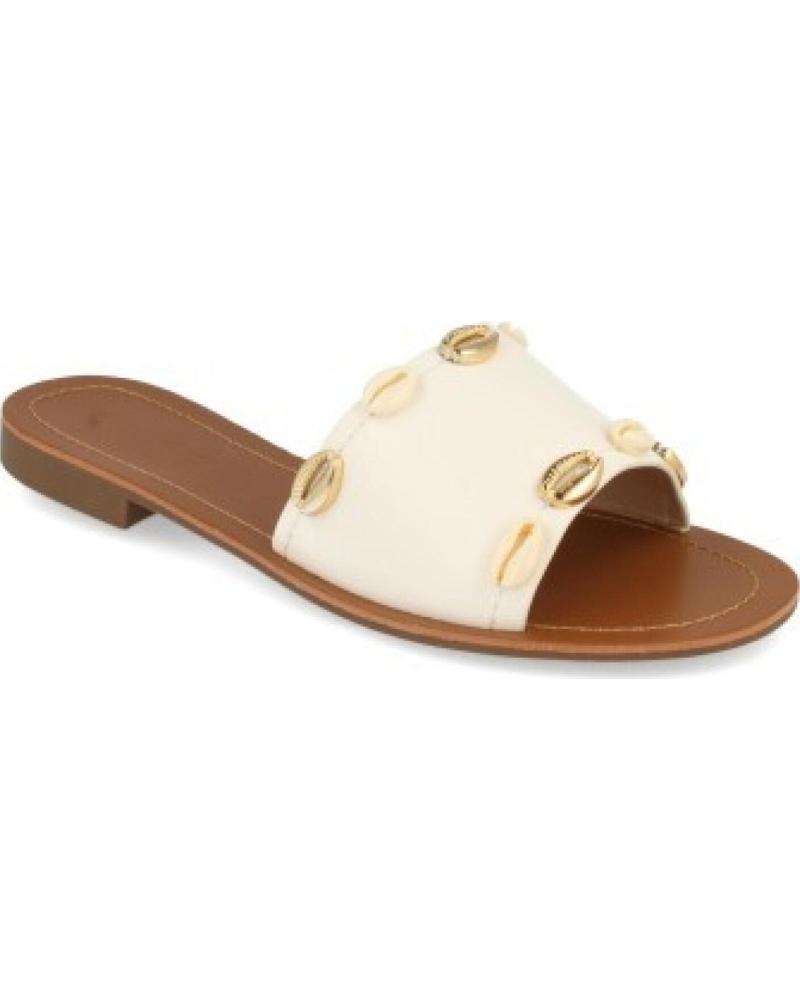 SANDALIAS DE DEDO SPORT3PUNTO0 1HA-0274 CON DECORACIÓN DE CONCHAS DORADAS VARIOS COLORES