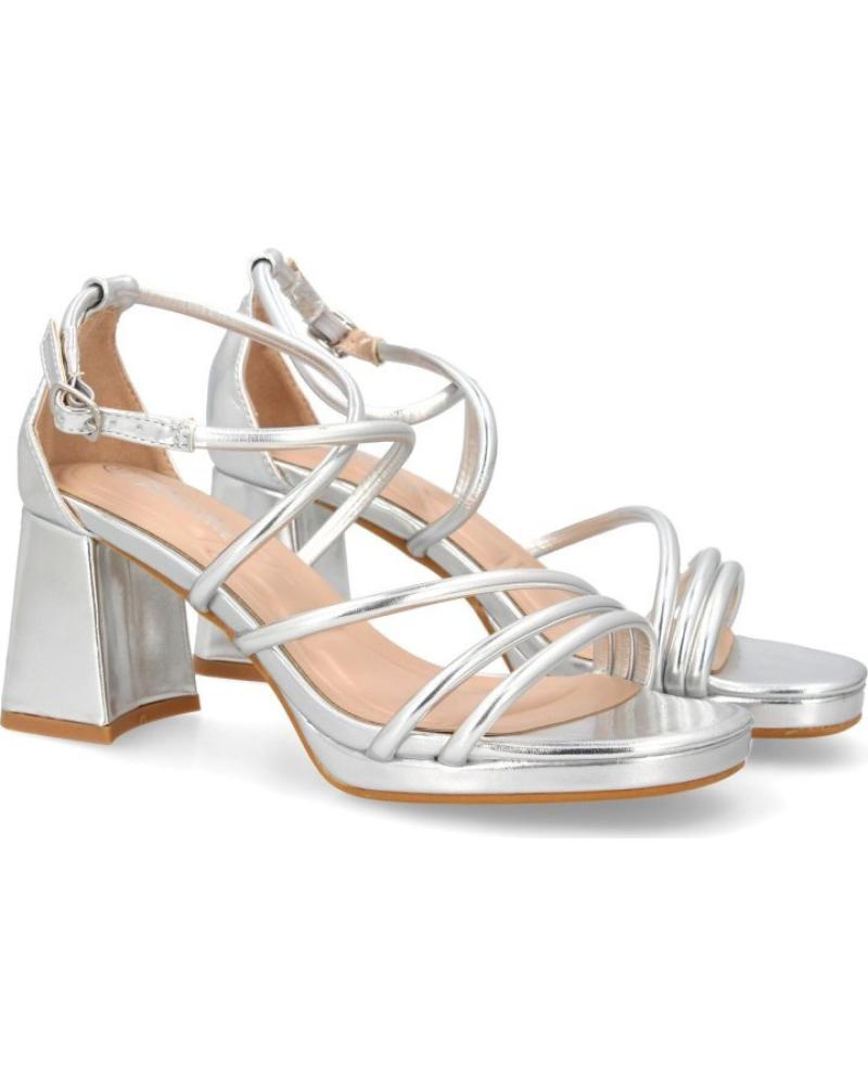SANDALIAS DE VESTIR SPORT3PUNTO0 JL893 CON TACÓN PLATEADO VARIOS COLORES
