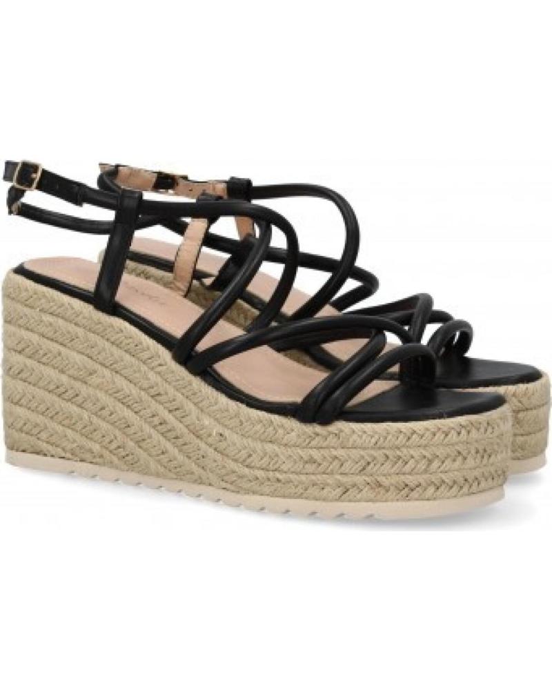 SANDALIAS DE CUÑA SPORT3PUNTO0 YJ797 NEGRAS TIRAS VARIOS COLORES