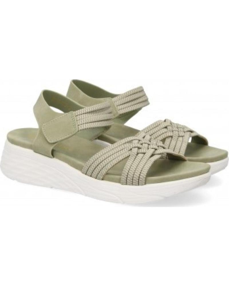 SANDALIAS DE VESTIR SPORT3PUNTO0 NS-5150 VERDE OLIVA CON TIRAS TEJIDAS Y CIERRE DE VELCRO VARIOS COLORES