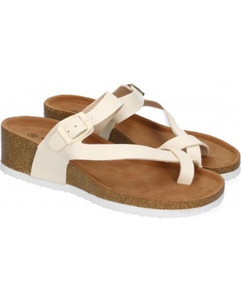 SANDALIAS SPORT3PUNTO0 M-28 BEIGE CON DISEÑO DE TIRAS VARIOS COLORES