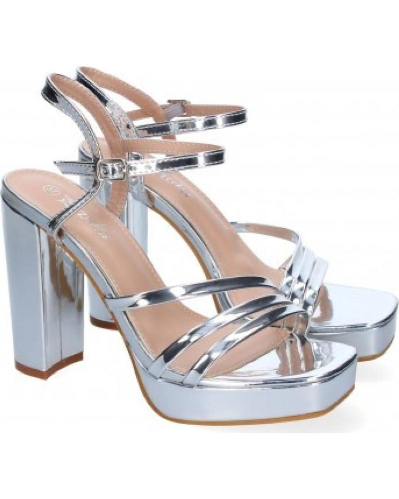 SANDALIAS DE VESTIR SPORT3PUNTO0 JL608 TACÓN PLATAFORMA PLATEADAS VARIOS COLORES
