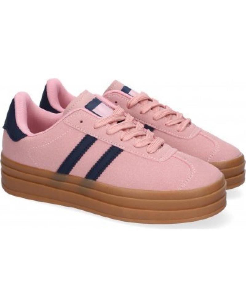 ZAPATILLAS CASUAL MUJER SPORT3PUNTO0 EV-508 ROSA CON TIRAS EN CONTRASTE VARIOS COLORES
