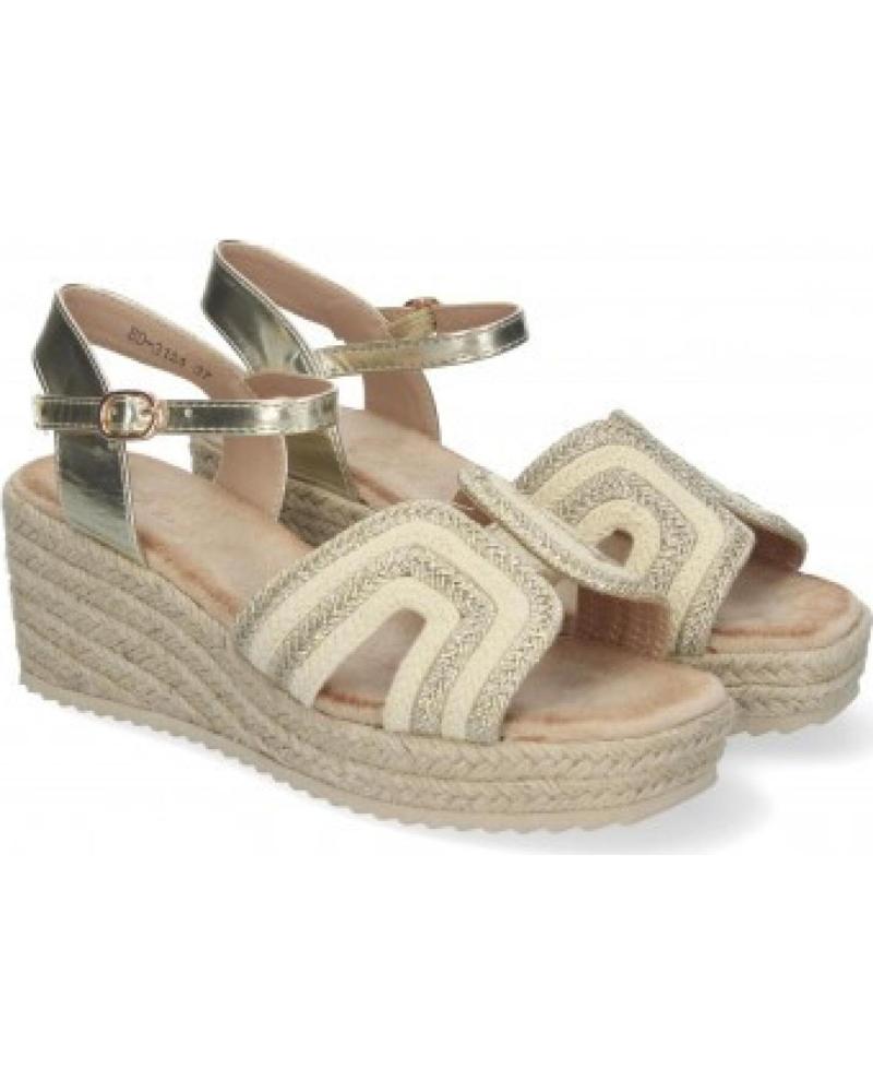 SANDALIAS DE CUÑA SPORT3PUNTO0 BD-3124-ORO CON TIRAS DORADAS VARIOS COLORES