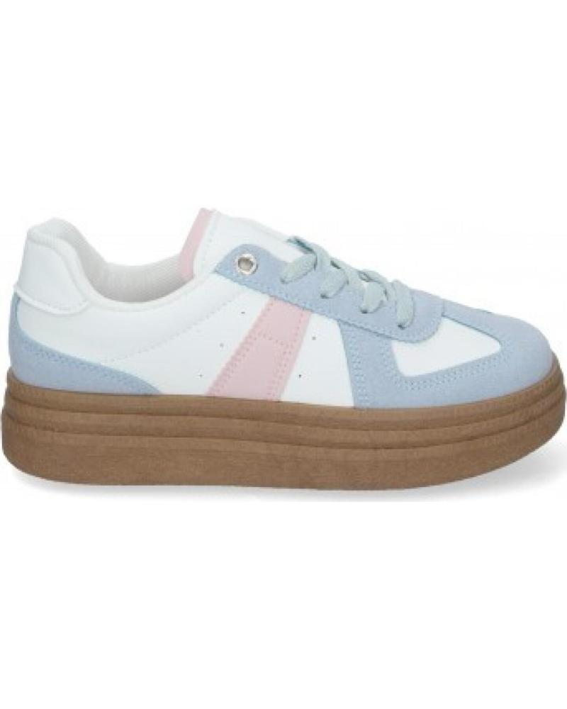 ZAPATILLAS CASUAL SPORT3PUNTO0 MODELO 7590 CON DETALLES AZULES Y ROSAS VARIOS COLORES