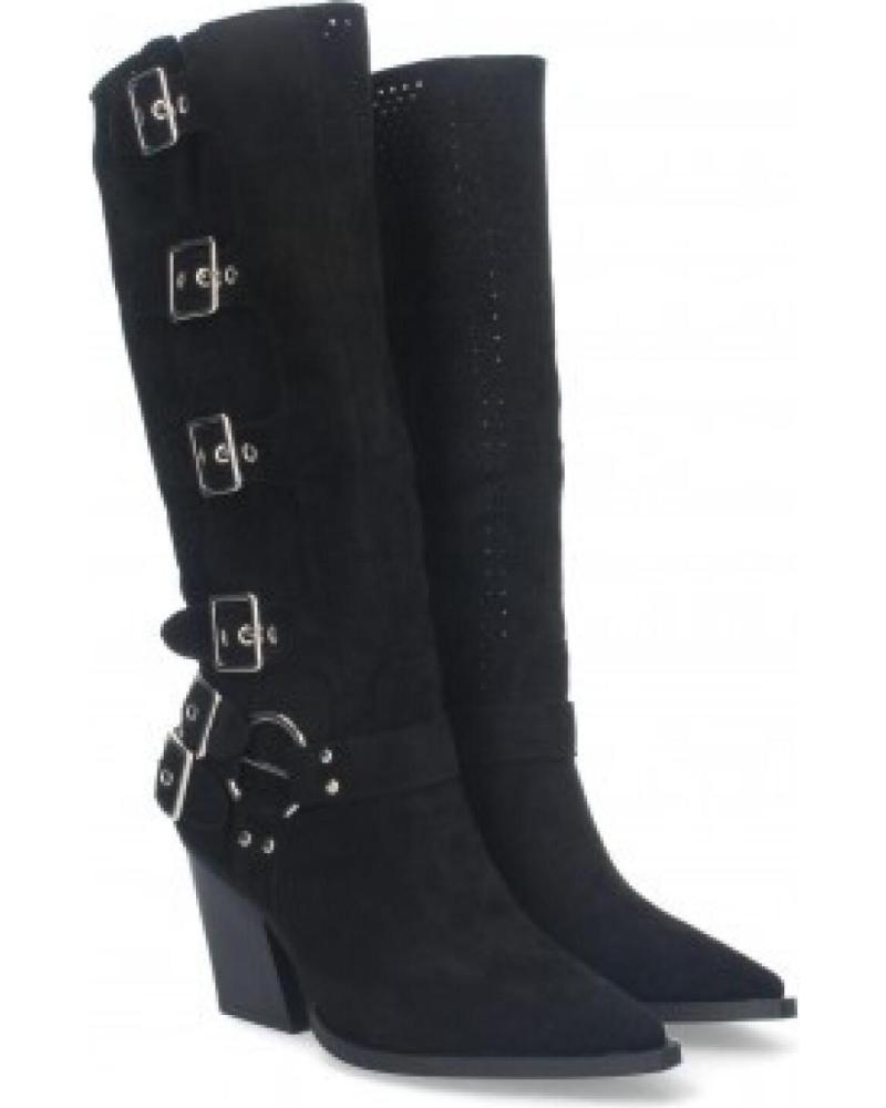 BOTAS ALTAS DE CUÑA SPORT3PUNTO0 CON MÚLTIPLES HEBILLAS NEGRAS VARIOS COLORES