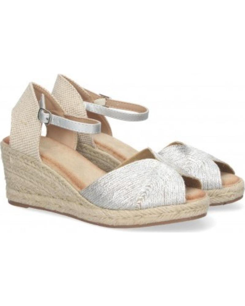 SANDALIAS DE CUÑA SPORT3PUNTO0 JNS-5P99 CON TIRA AL TOBILLO Y DETALLE PLATEADO VARIOS COLORES