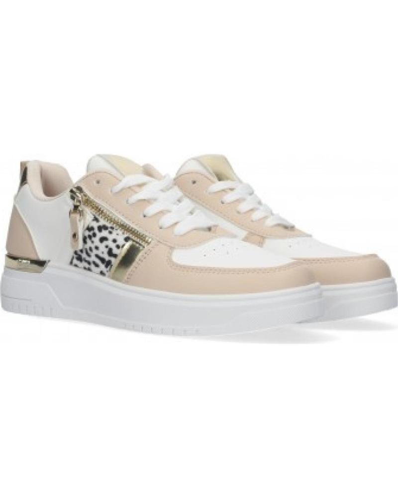 ZAPATILLAS CASUAL SPORT3PUNTO0 A-66 COLOR APRICOT CON DETALLES ESTAMPADOS VARIOS COLORES