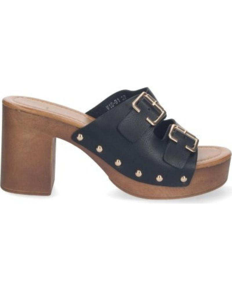 ZUECOS SPORT3PUNTO0 DE TACÓN ANCHO CON DOBLE HEBILLA EN NEGRO VARIOS COLORES