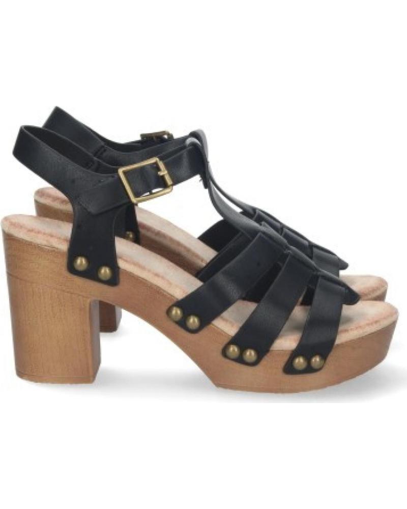 SANDALIA DE TACÓN SPORT3PUNTO0 DB-2353 NEGRA CON DETALLES METÁLICOS VARIOS COLORES