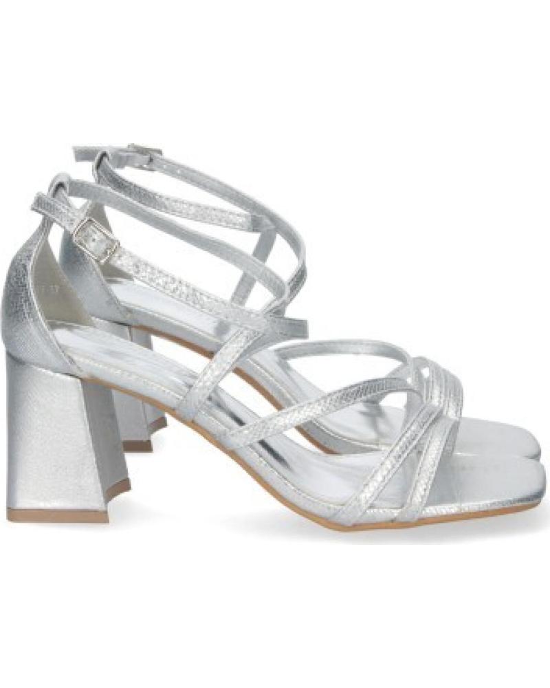 SANDALIAS DE TACÓN SPORT3PUNTO0 BL-2193 PLATEADAS CON TIRAS CRUZADAS VARIOS COLORES