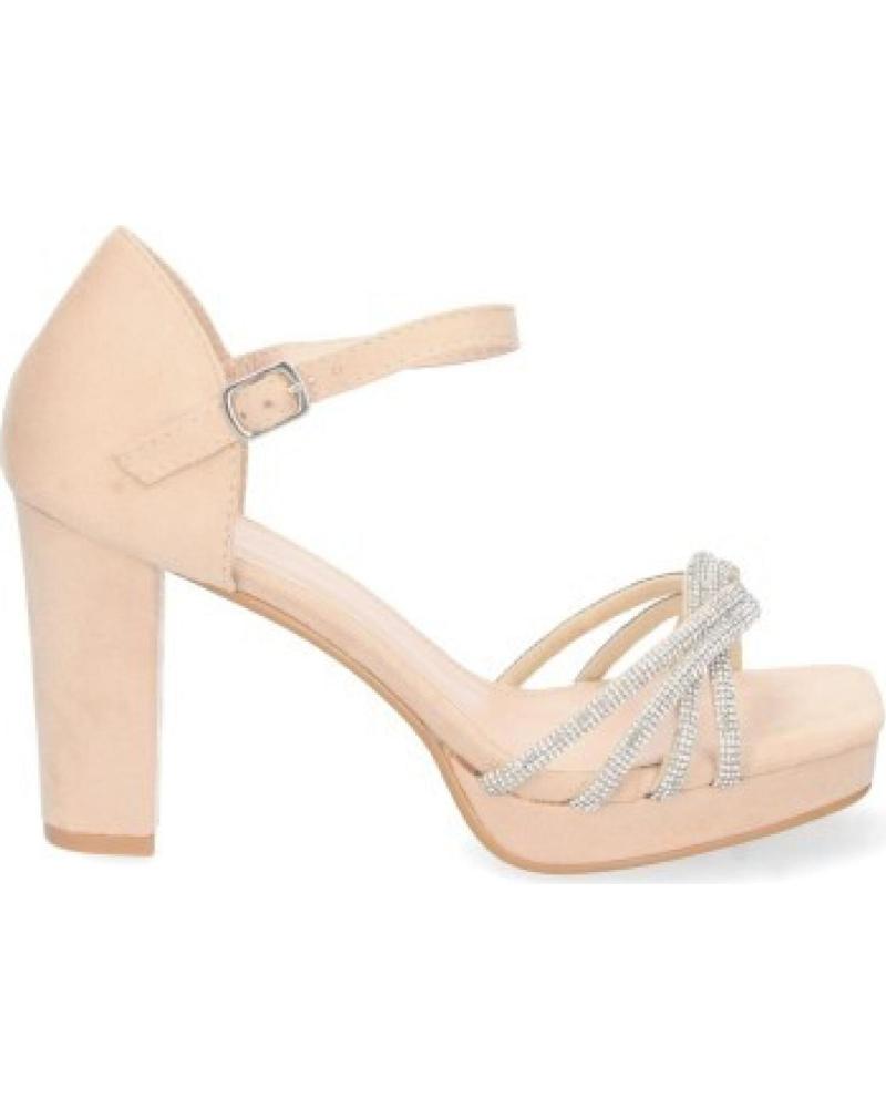 SANDALIAS DE TACÓN SPORT3PUNTO0 2WL-2107 BEIGE CON CRISTALES VARIOS COLORES