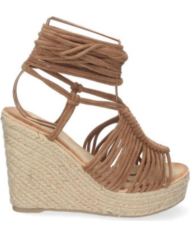 SANDALIAS DE CUÑA SPORT3PUNTO0 1A-1563 CAMEL ATADAS AL TOBILLO VARIOS COLORES