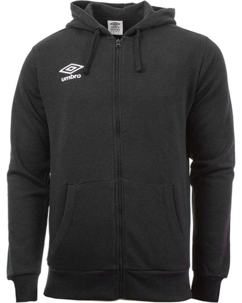 UMBRO SUDADERA FLEECE ZIP THROUGH SMALL LOGO HOODIE 64875U NEGRA NEGRO