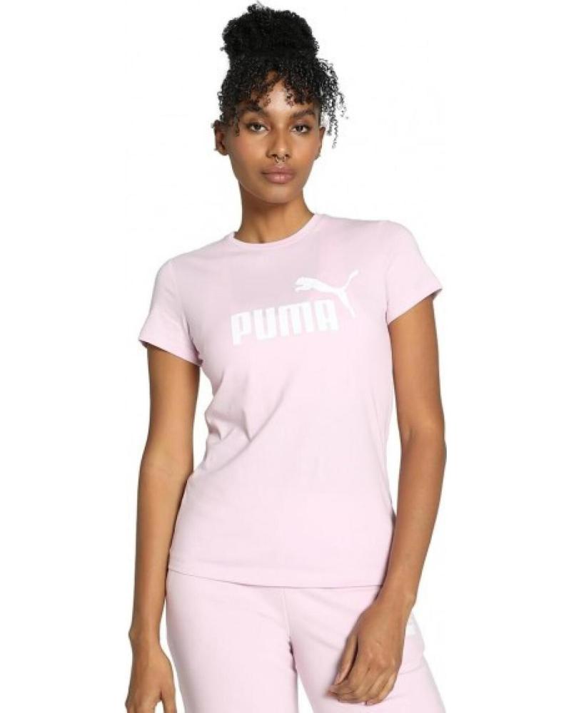 CAMISETA PUMA ESSENTIALS LOGO TEE MUJER ROSA