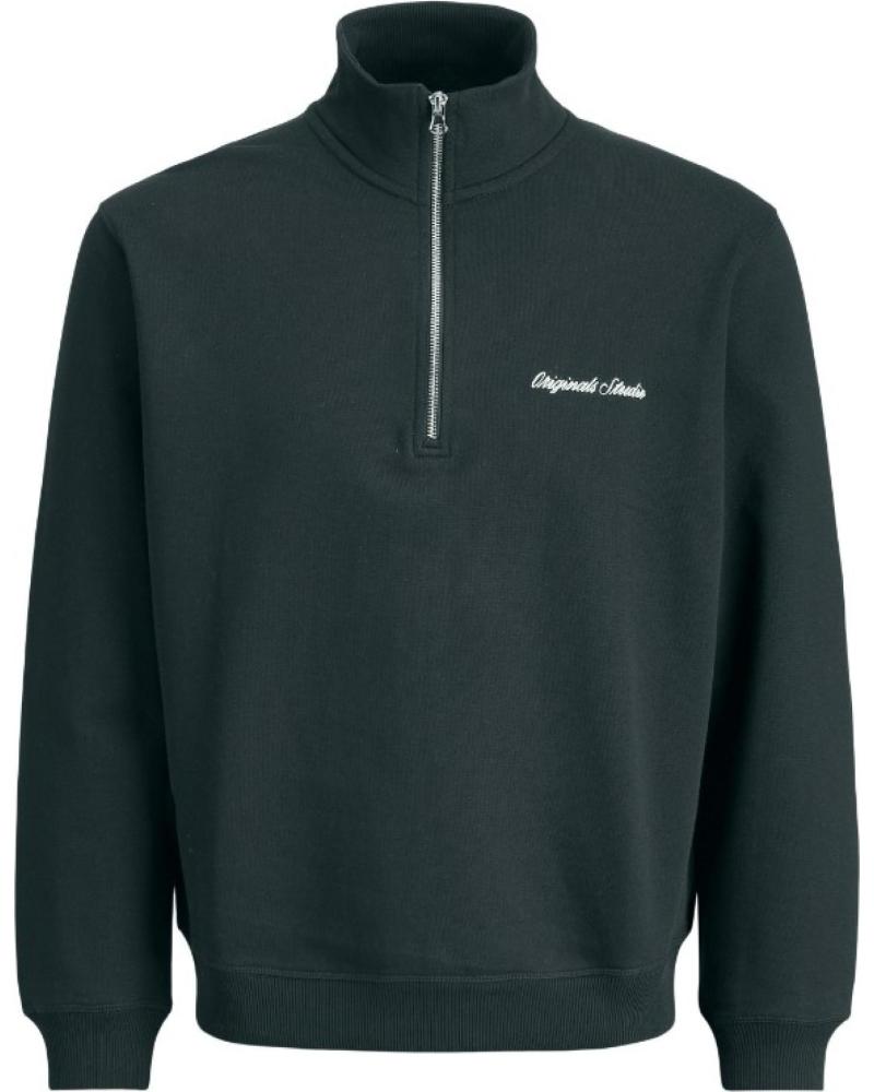 SUDADERA JACK & JONES JORNORREBRO EMB SWEAT HIGH NECK SN 12282 NEGRO NEGRO