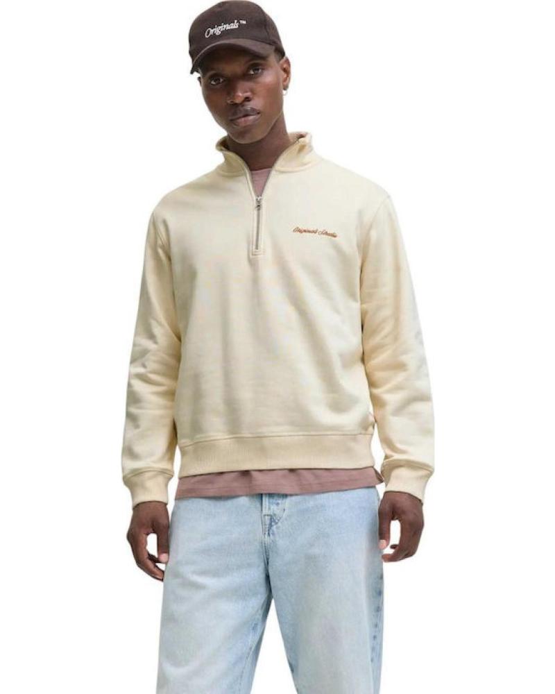 SUDADERA JACK & JONES JORNORREBRO EMB SWEAT HIGH NECK SN BEIGE BEIGE