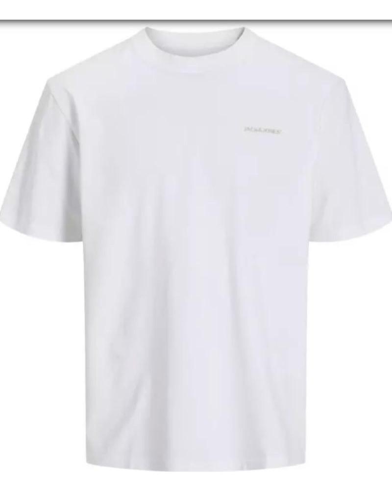 CAMISETA JACK AND JONES JCOPACER BACK PRINT TEE CON ESTAMPADO CIRCULAR BLANCO