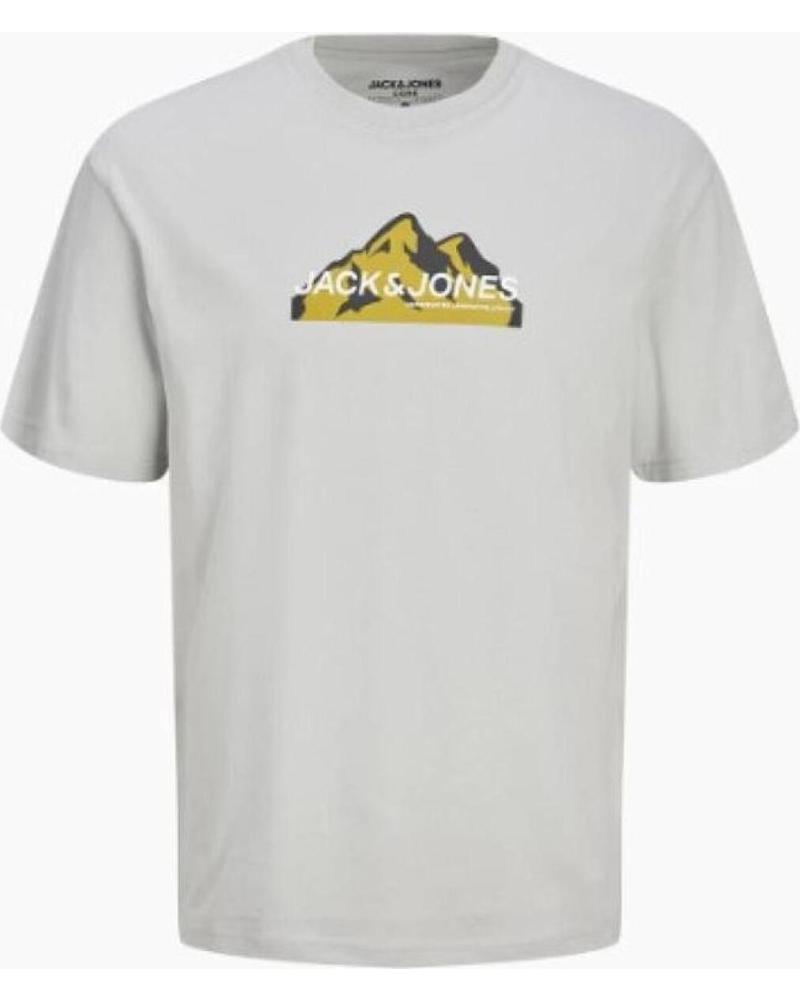 CAMISETA JACK & JONES JCOMOUNTAIN LOGO CREW NECK GRIS PARA HOMBRE GRIS