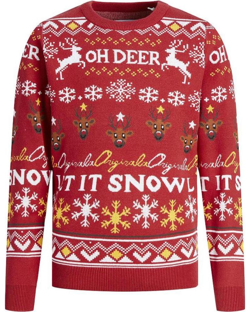 JERSEY JACK & JONES JORHOHO KNIT NAVIDEÑO ROJO NIÑO ROJO