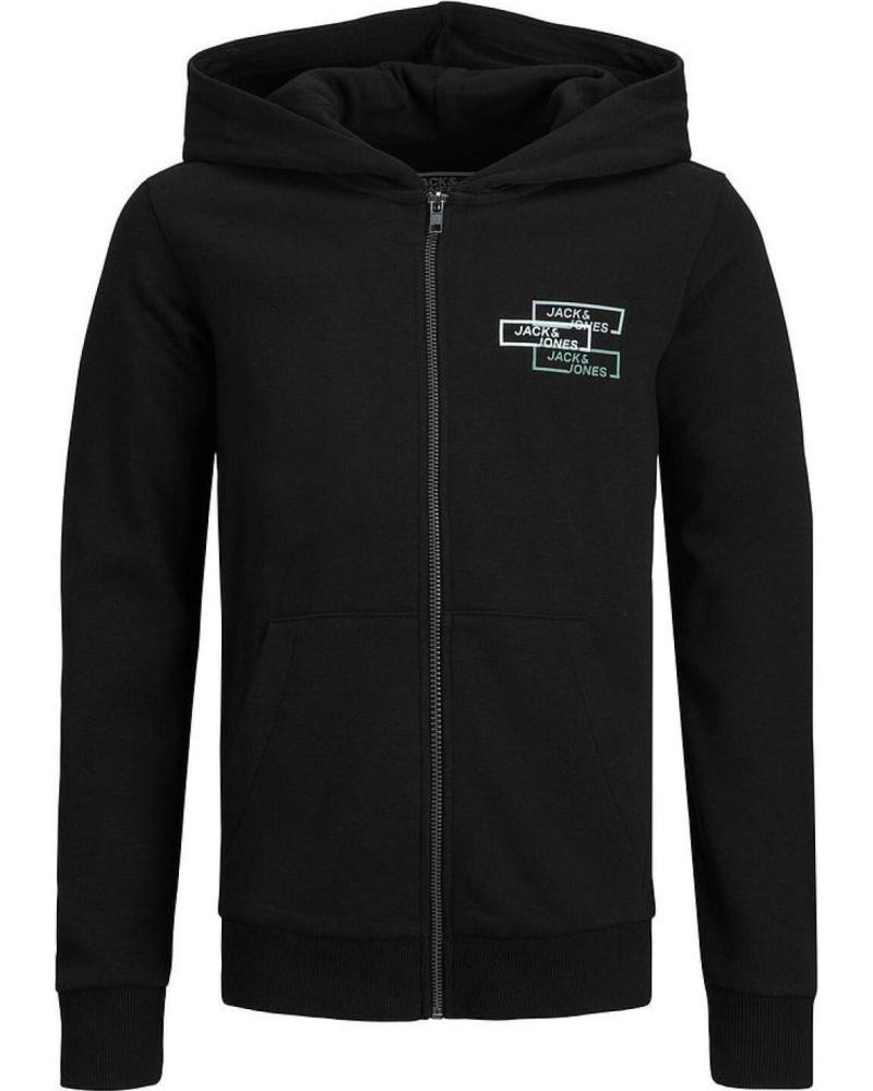 CHAQUETA CON CREMALLERA JACK & JONES JCOSPACE LOGO SWEAT NEGRO